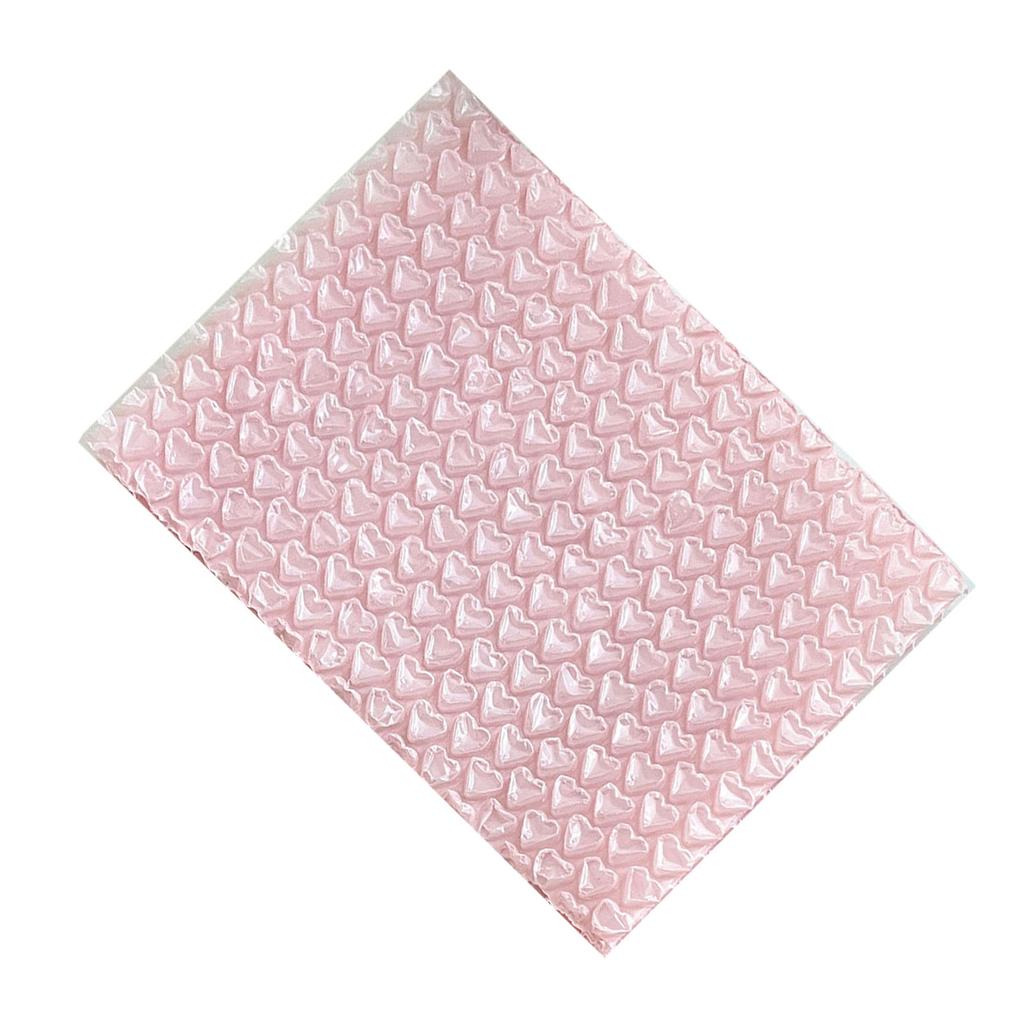 Kleine Luftpolstertaschen PE Rosa Herzmuster Stoßfest Wasserdicht Luftpolsterungstaschen zum Verpacken Expressversand