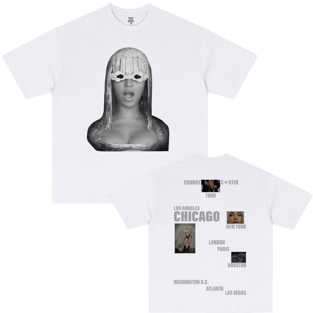 Beyonce Cowboy Carter Tour Tshirt Men Women Fashion Pop Music Short Sleeve Tshirts Unisex Casual Cotton Ocollar T Shirts Tops