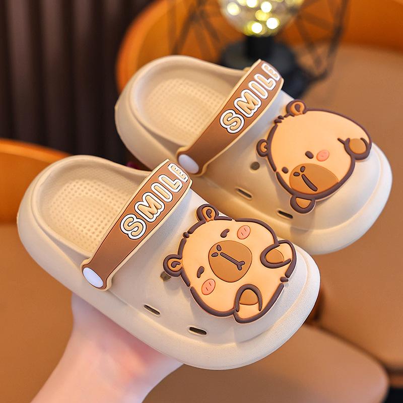 Kapibara Summer Children's Clogs Boys' Cushioned Non-Slip Breathable Closed-Toe Clogs for Kids