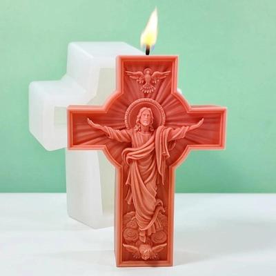 Silikonová forma na řemesla, 3D reliéfní kříž, aromaterapeutická svíčka, sádrová pryskyřice, formy na mýdlo, ručně vyráběné nástroje pro kutily