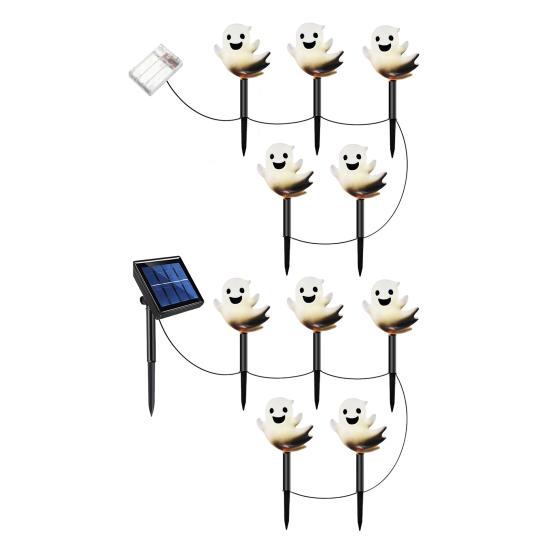 Solar Halloween Ghost Pathway Light IP44 Waterproof Weather-Resistant Auto On/Off