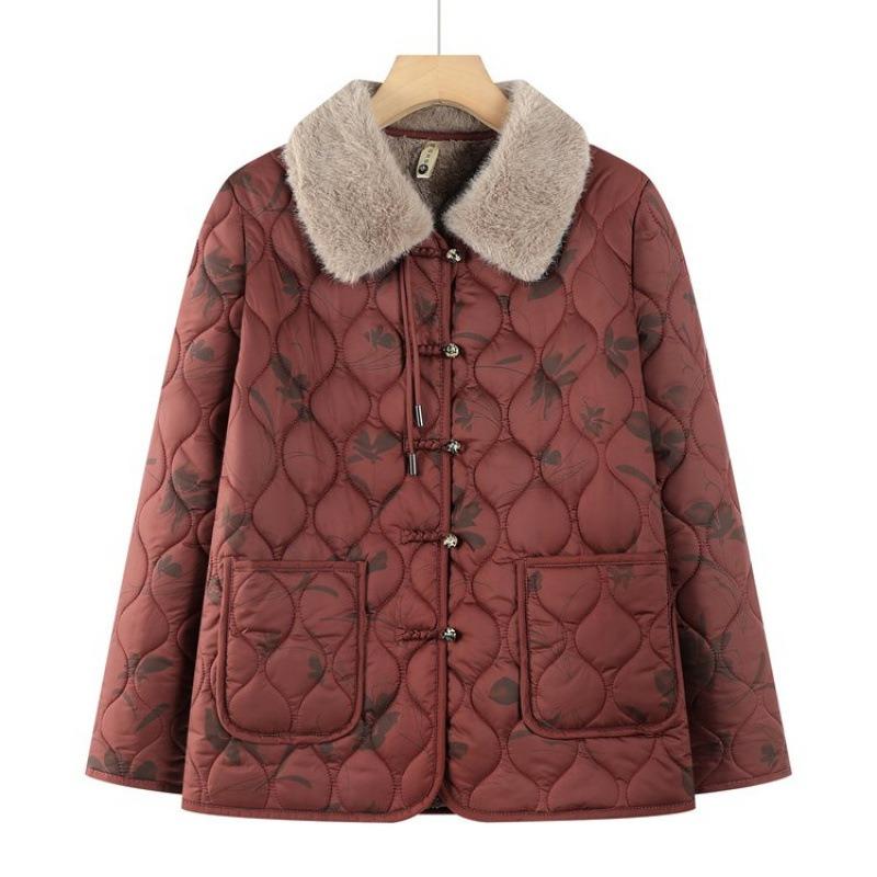 

Velvet autumn and winter cotton-padded clothes, winter cotton-padded jackets, new warm cotton-padded jackets, warm women 5XL [Recommended 150-80 kg] кирпич красный