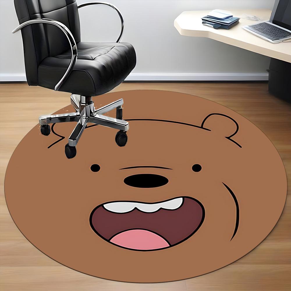 1pc We Bare Bears Friends Office Round Area Rug, Under Office Chairs Bedroom Living Room Home Decor  a1022188