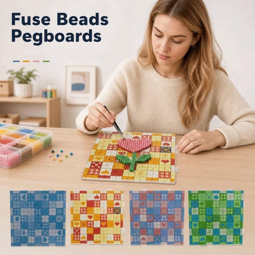 2.6mm Beads Fuse Beads Pegboards 78x78/104x104Pins Fuse Beads Boards Educational Toys