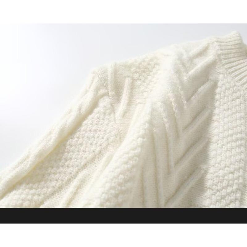 Sweter z dzianiny skręcanej dla par Luźny Vintage Lenistwo Wielokolorowy