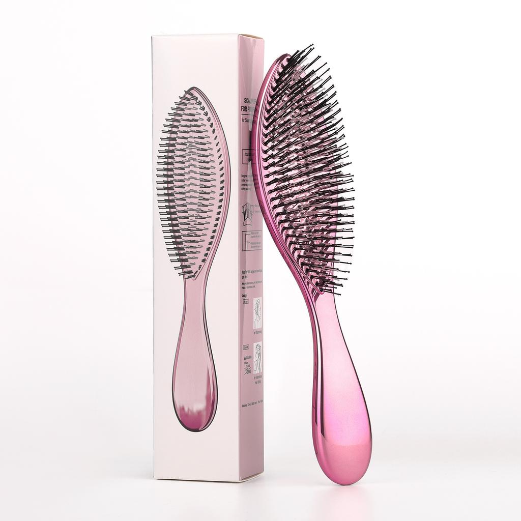 Premium Head Massager Scalp Brush Rose Gold ABS Plastic Wet Dry Hair Detangling Shampoo Massage Comb Styling Accessories