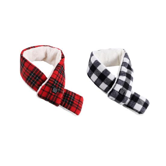 Beheizter Schal mit USB-Stromversorgung Karomuster Verstellbar 3 Heizstufen Nackenheizkissen Tragbarer Elektrischer Beheizbarer Nackenwärmer