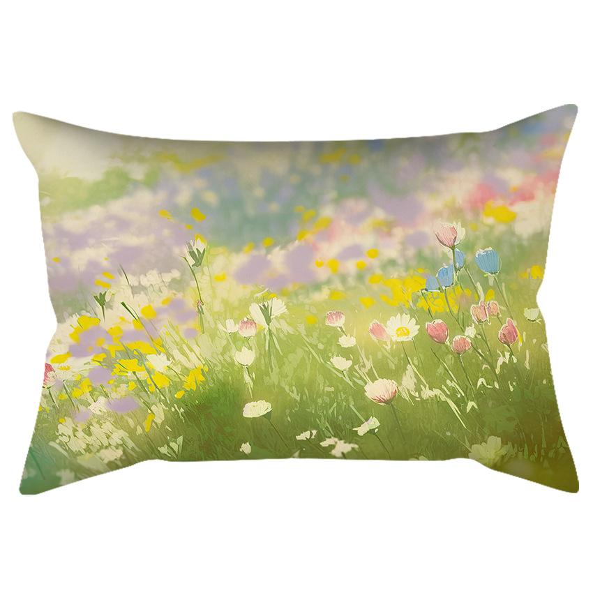

Ретро Акварельные Тюльпаны Наволочка Пасторальный Стиль Гостиная Песок Поясничная Подушка Подушка Наволочка 30 * 50Cm