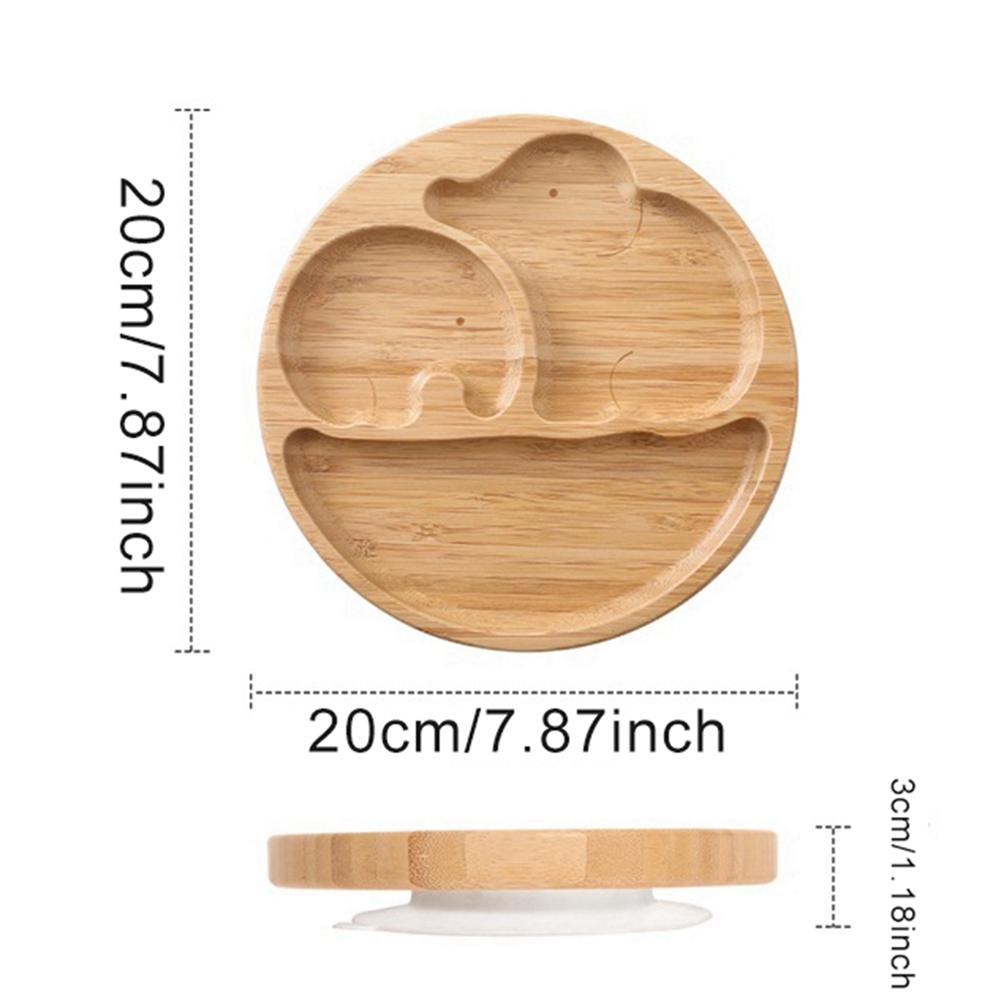 Creative Wood Color Bamboo Compartmentalized Dinner Plate Food Tray