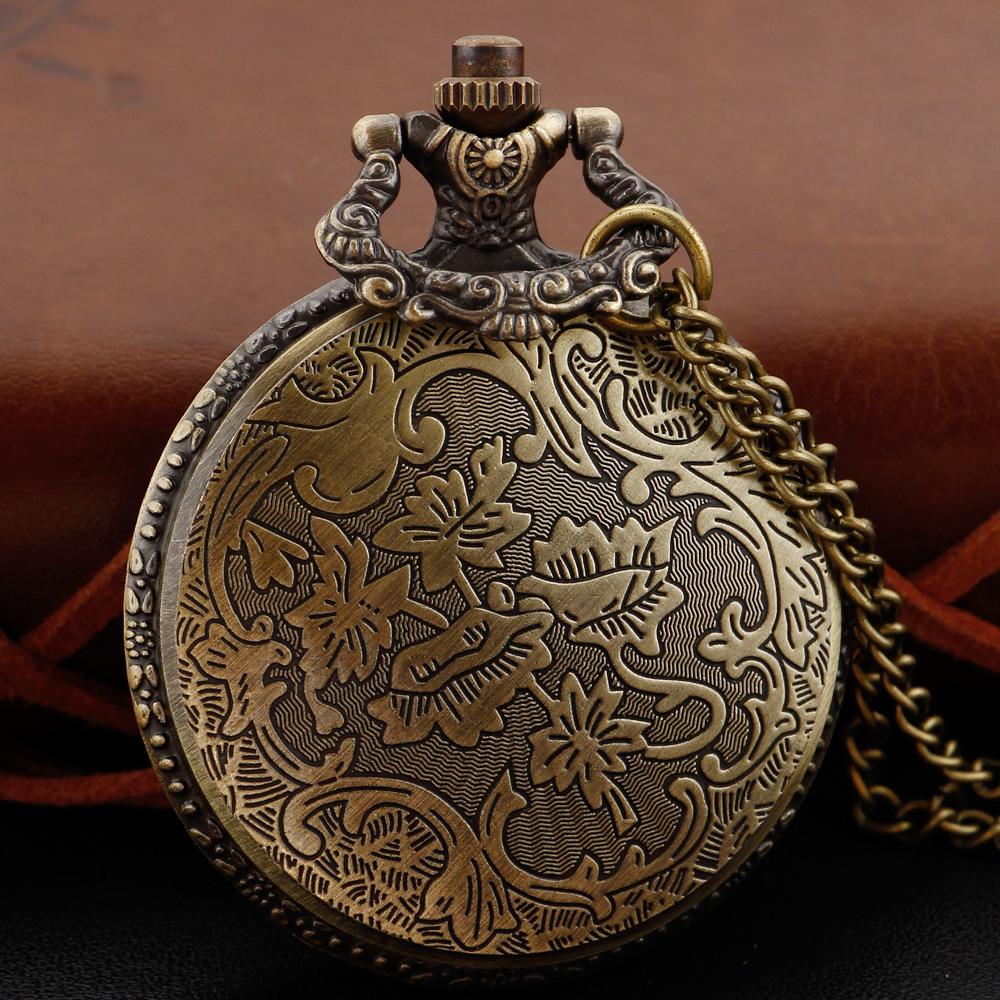 Magischer Rubin Pentagramm Quarz Taschenuhr Vintage Gentleman Stil Serie Halsketten Anhänger Uhr Gedenkgeschenk