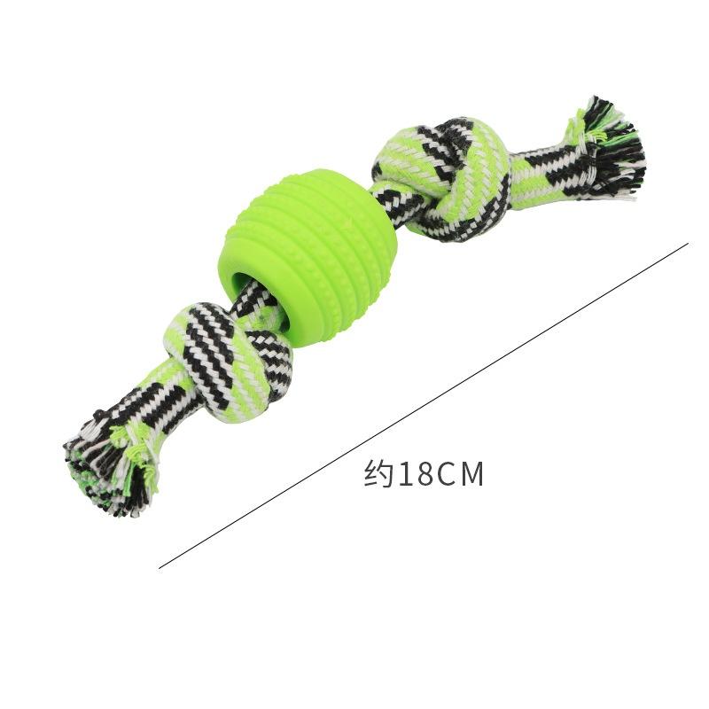 Pet Dog Toy Cotton Rope Double Knot Ball Anti Bite Teeth Cleaning Toy Ball Pet Toy Cannot Bite Gorgeous Pattern зелёный