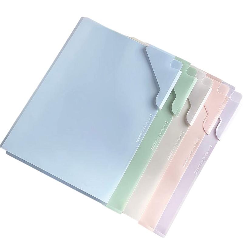 

5Pcs A4 Folder for School Notes Test Papers Loose Leaf Organization Binder for College Office Korean Simple Design Stationery