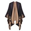 New fashion thickened large shawl women's retro big flower double-sided imitation cashmere multi-functional cape