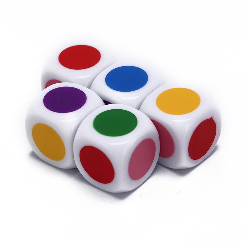 5Pcs Acrylic Kids Board Game Six Sided Family Party Funny Table Dices Games