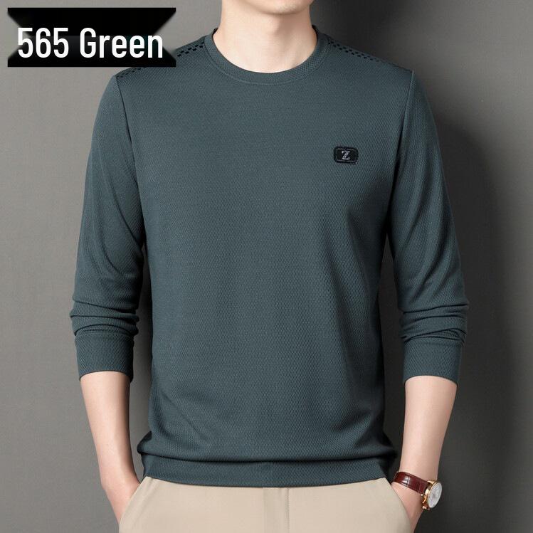 Men's Striped Autumn Cotton Polo - Long Sleeve, Turn-Down Collar, Breathable, Casual Business Shirt