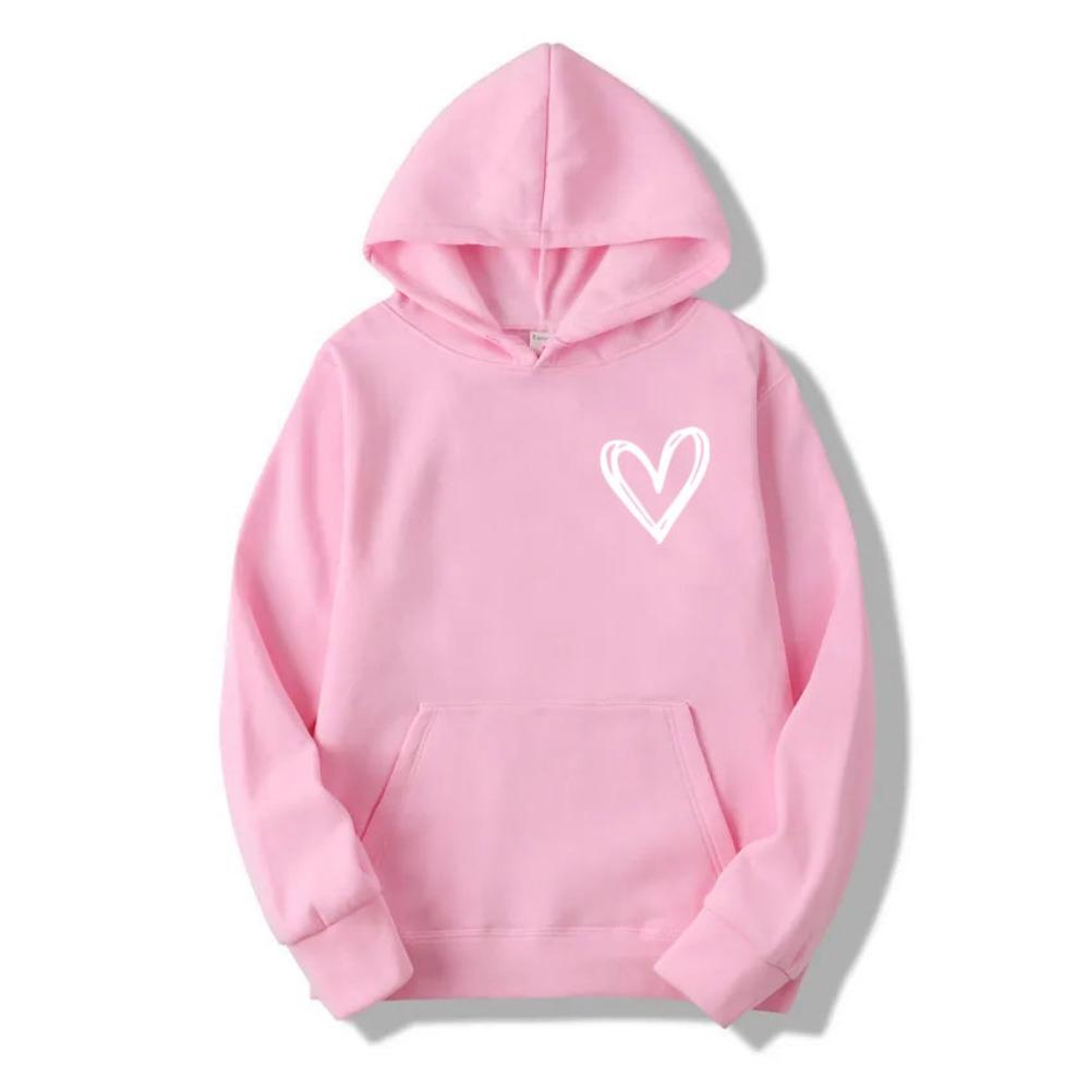 

2025 New Love Printed Long Sleeve Round Neck Casual Sports Top Summer Aesthetics Women s Hooded Sports Shirt XL