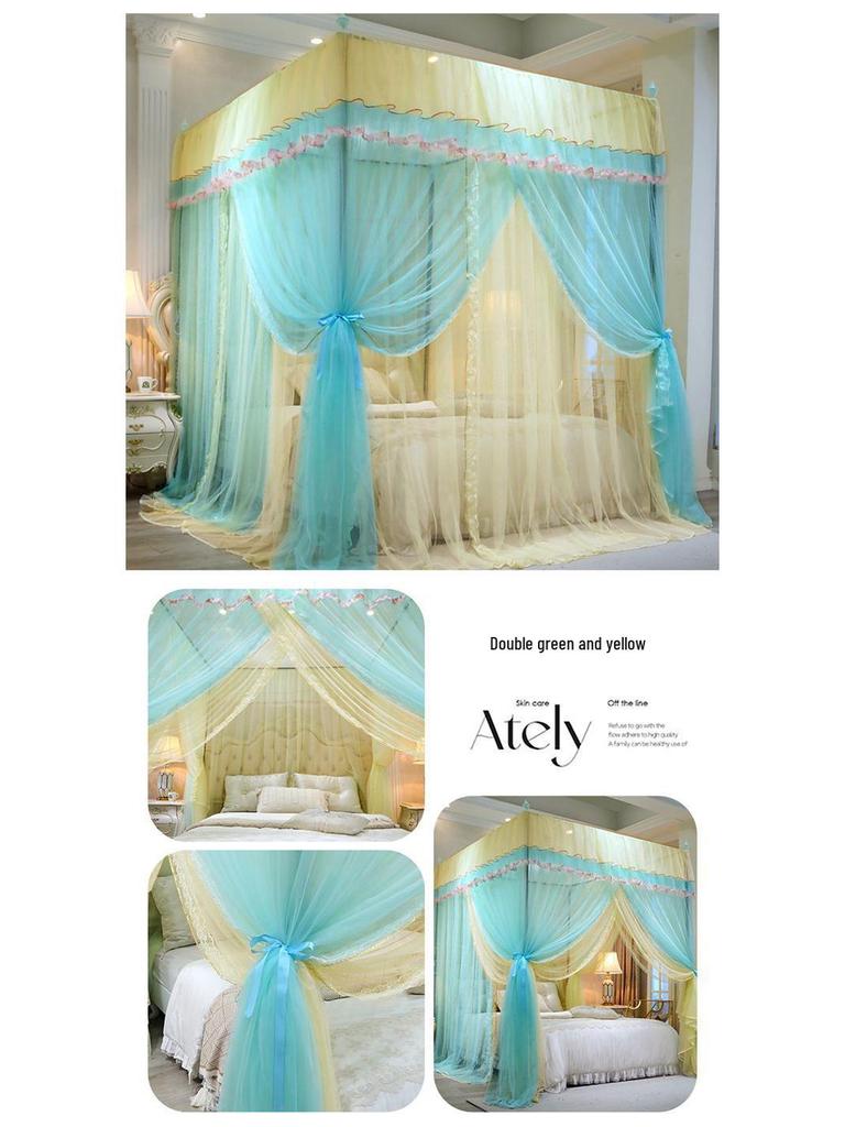 Three-Door Princess Style Thickened Mosquito Net for Single/Double Bed