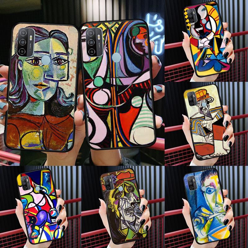 Picasso Abstract painting Art Case For Oppo A54 A74 A94 A54S A57S A15 A16 A17 A52 A72 A76 A96 A58 A78 A98 A77 A5 A9 Cover