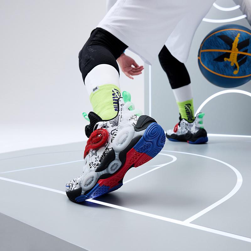 Anta Kids Asymmetrical 2 Comfortable Durable Breathable Low-Top Basketball Shoes Kids sneaker White Black 312231115-3