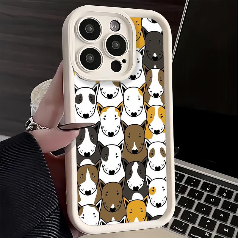 Phone Case for iPhone 17 Air 16E 15 16 Pro Max Bull Terrier Dog Cute Puppies Cover 14 Plus 13 12 Mini Soft Shell Silicone Fundas