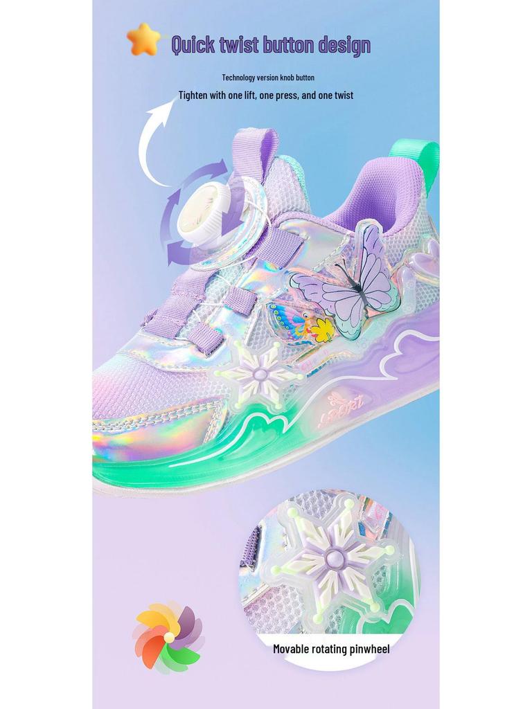 2025 Autumn/Winter Cute Girls' Sneakers - Soft Sole, Breathable Mesh, Trendy Casual Running Shoes for Kids