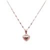 Purple Gold Gypsy Peach Heart Fashion Personality Trend Women'S Plated Rose Gold Pendant Necklace