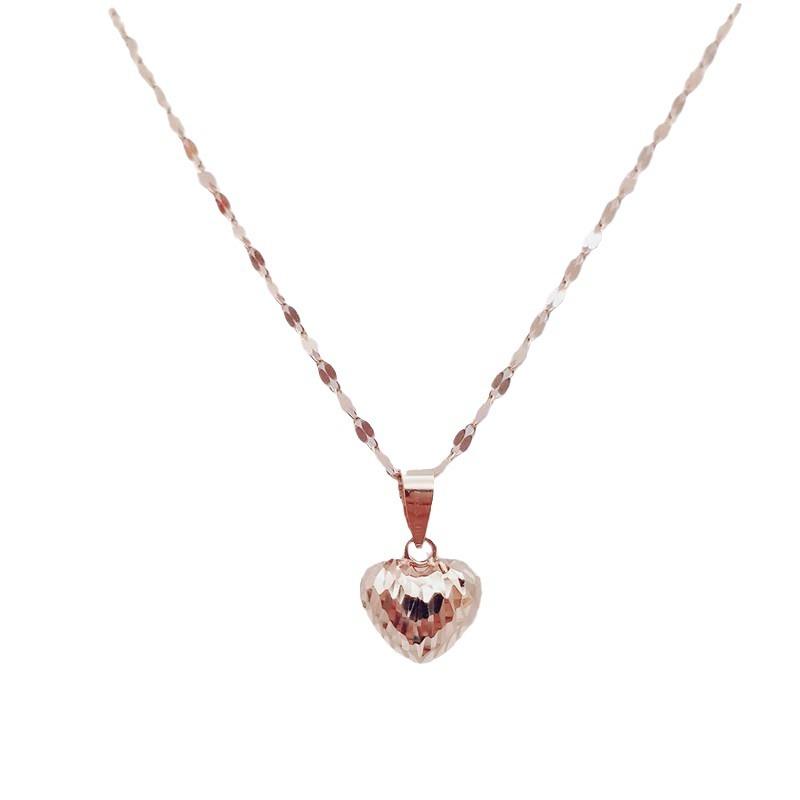 Purple Gold Gypsy Peach Heart Fashion Personality Trend Women'S Plated Rose Gold Pendant Necklace