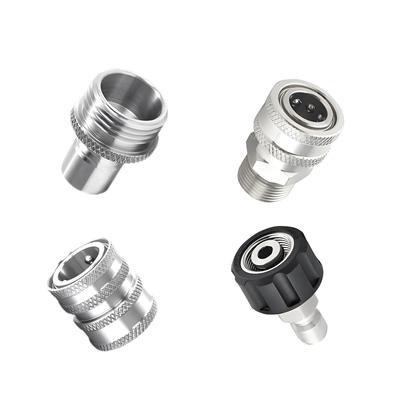 Hogedrukreiniger Adapter Set, 8 STKS Roestvrij Staal Snelkoppelingsset, M22 Draaibaar naar 3/8'' Snel