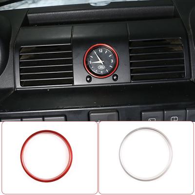 Aluminum Alloy Silver/Red Car Dashboard Center Clock Decorative Ring Stickers For Land Rover Defender 2008-2018 Car Accessories