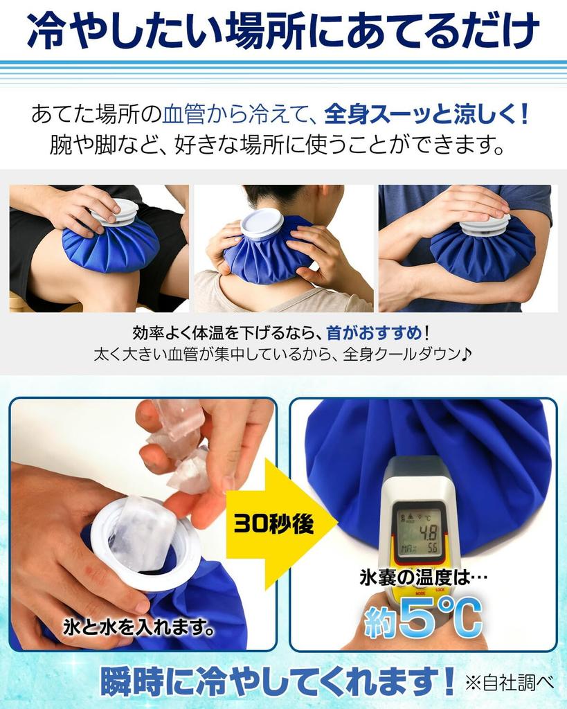 KaRaDaStyle Ice 25cm Heatstroke Cooling Outdoor Work Pack, Diameter, Prevention, Item, Icing, Sports, Outdoors, Gardening, (Large Size/Blue)