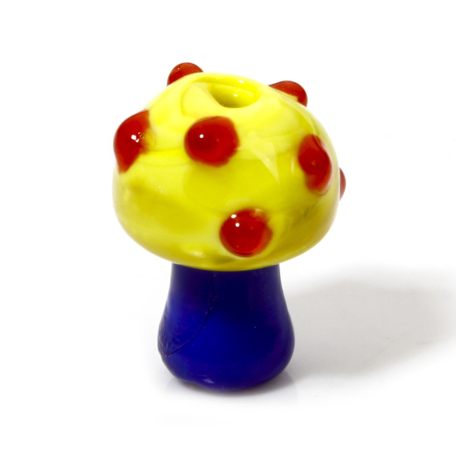 

5 PCs 3D Dot Mushroom Lampwork Glass Flora Collection Beads For DIY Charm Jewelry Making About 16mm x 12mm, Hole: Approx 1.4mm