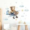 PVC Self-adhesive Wall Stickers for Kids Room Decoration Bedroom Cartoon Airplane Astronaut Bear Decals