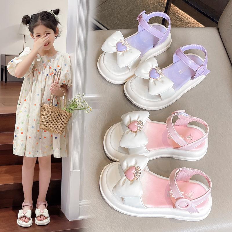 Girls sandals new princess explosion children's Roman shoes middle older children summer foreign style students hole shoes beach shoes