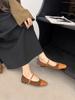 fashion Round Toe Women Flats Loafers 2024 New Arrivals Casual Daily Shoes Belt Buckle Flock Dress Shoes Woman Beige Black Brown Khaki