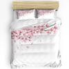 Plant Pink Cherry Blossom Art Bedding Set 3pcs Duvet Cover Pillowcase Kids Adult Quilt Cover Double Bed Set Home Textile