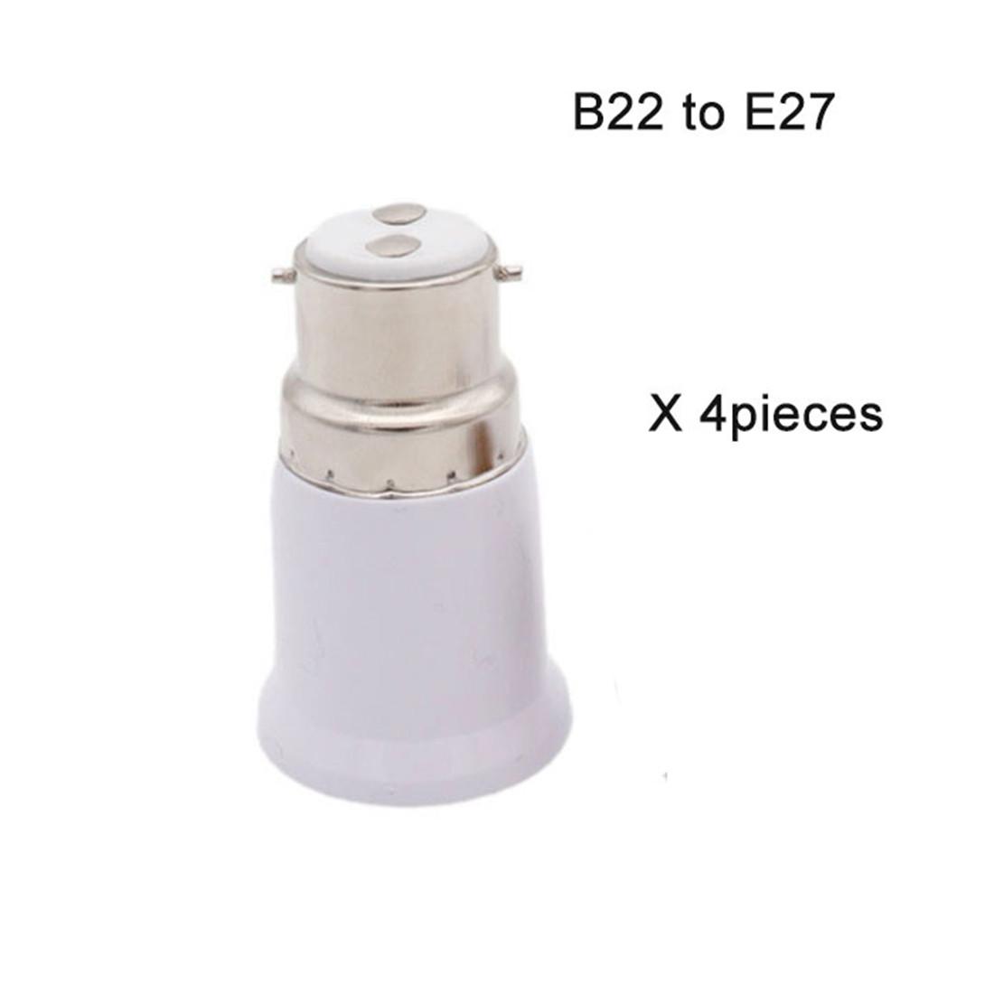 

4/10/20/50pcs B22 to E27 Bulb Adapters Bayonet Lamp Base to Screw E26 E27 Bulb Holder Converter Two-Pin Socket to Edison Base 4pcs