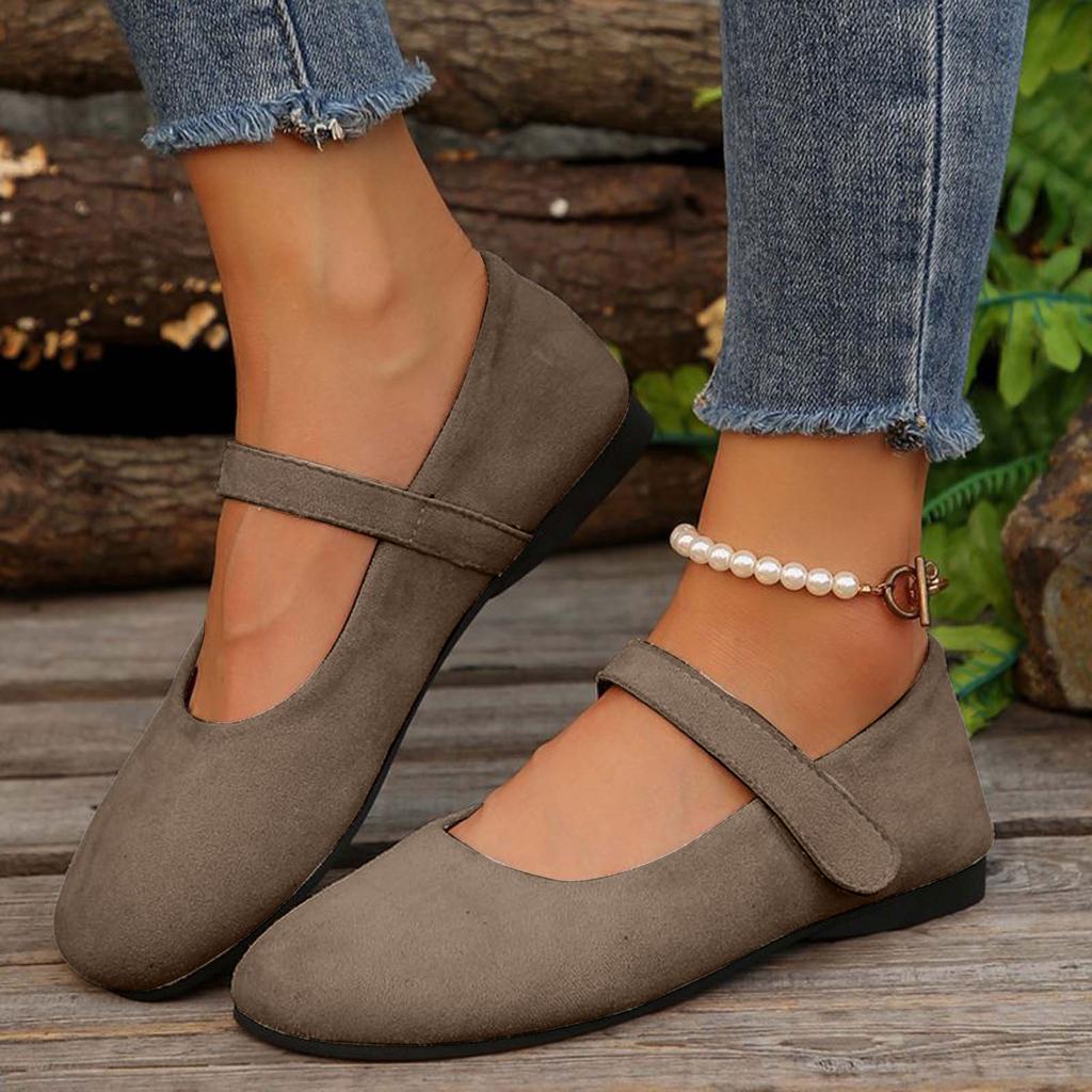 Flat Retro Fashion Shoes Fairy Shoes One Word Shallow Mouth Small Leather Shoes With Skirt Flat Open Toe Shoes For Women Dressy