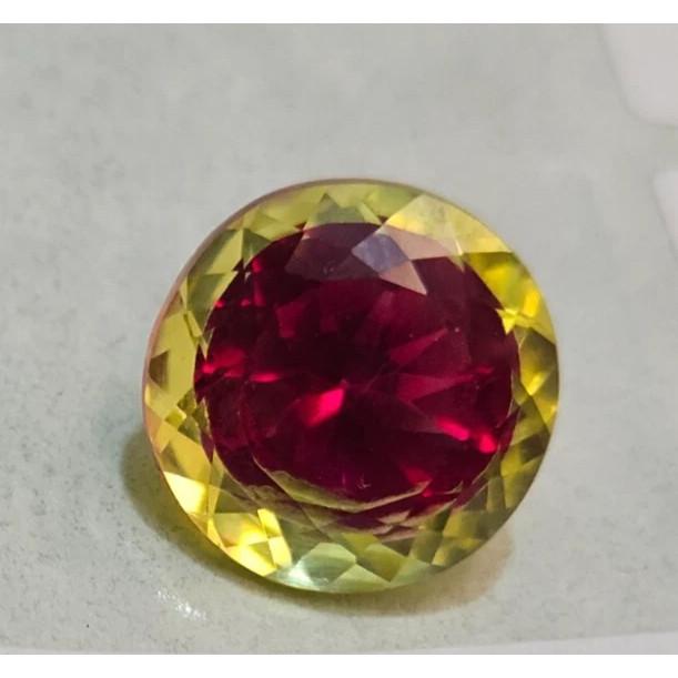 Beautiful Pitambari Sapphire Bi-Color 12+ Ct Round Cut Loose Gemstone