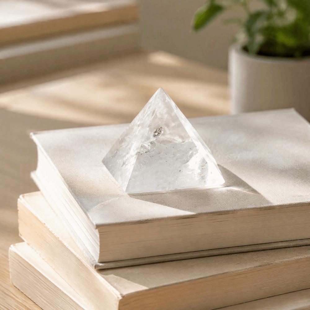 3x3cm Crystal Pyramid White Energy Pyramid Positive Quartz Pyramid Decor Home Ornament