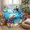 Ocean Life Adventure 15 Theme Blanket Lightweight Warm Flannel Blanket Decorative Throw Blanket for Home Decoration