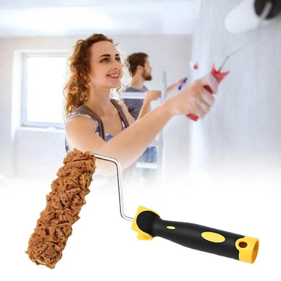 3Pcs Handheld Paint Roller Kit Ergonomic Handle Washable Reusable Multipurpose Paint Rollers Texture Pattern Roller Brush Tools