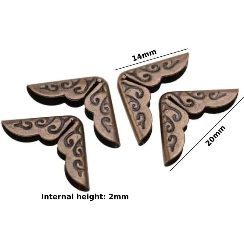 20pcs Book Corner Protector Metal Corner Cover Vintage Edge Cover Guard File Folder Corner Decorative for Scrapbook Album Menu