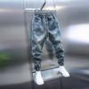 Spring and Autumn Men's Jeans Harem Pants Loose Harajuku Straight-Leg Trousers Men Clothing Elastic Waist Small Leg Pants