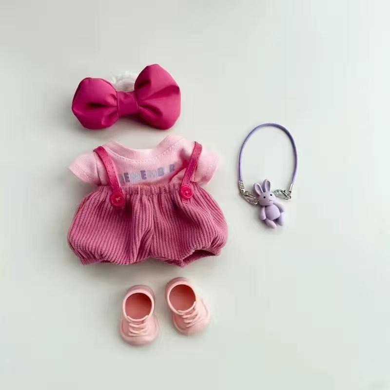 For 15/17Cm Labubu Doll Pink Clothing Set Labubu Keychain 3.0 Girl Cute Skirt Clothes Designer Diy Plaything Accessories Birthday Present