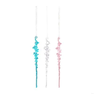 12Pcs Shatterproof Acrylic Ice Hanging Ornament for Christmas Tree Decorations