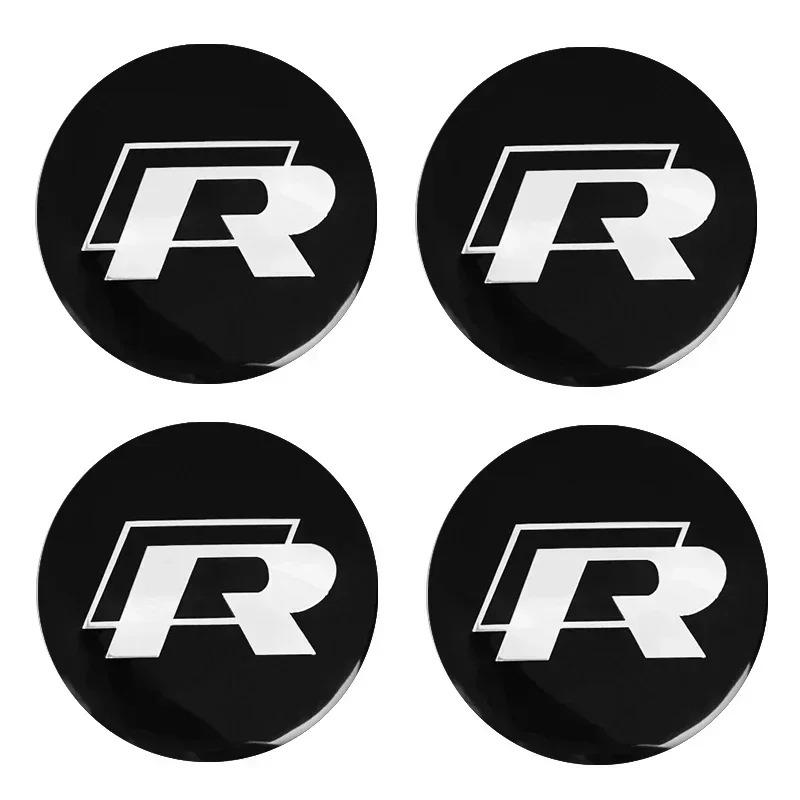 Car Wheel Center Hub Caps Sticker Metal Car Key Chain Ring For Volkswagen VW R GTI Golf 6 Amarok T5 Phaeton Teramont ID3 Tiguan