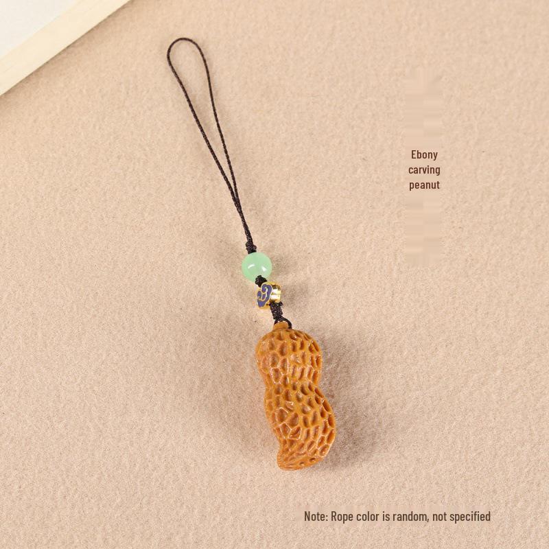 Sandalwood Peanut Phone and Car Keychain Pendant – Creative Gift for Men and Women