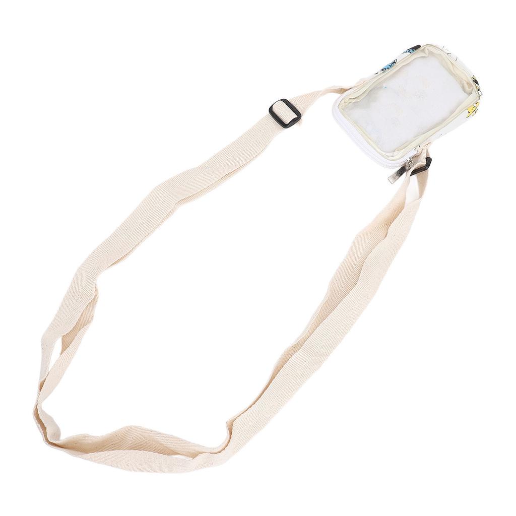 Portable Small Shoulder Pouch Bag Transparent Soft Shell Hanging Pouch with Adjustable Shoulder Stra