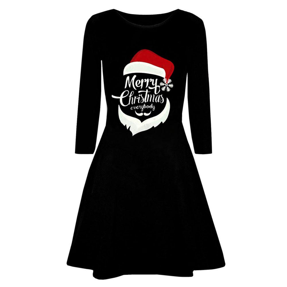 

Женский рождественский принт с длинным рукавом вечерний костюм для выпускного вечера качели платье