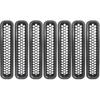 Hooke Road Wrangler Grill Mesh Erts Front Grille Guard Cover Clip-In Matte Black For 1997-2006 Jeep Wrangler TJ & Unlimited (Pack Of 7)